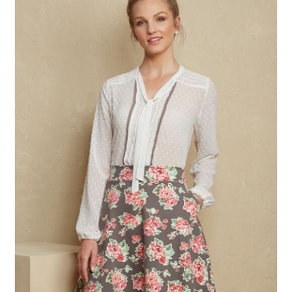 Matilda Jane White Sheer Forever Renae Swiss Dot Long Sleeve Top Small - Picture 2 of 5